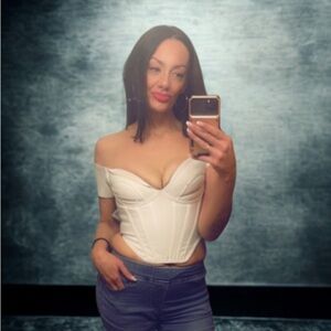 PrettyLittleThing White Off-Shoulder Corset Top